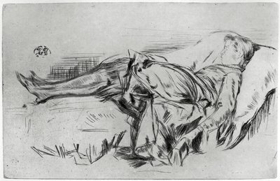 Child on a Couch, 1800-tallet 1904. av James Abbott McNeill Whistler