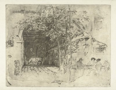 Passasje under et hus i Venezia The Traghetto Venezia: Twelve etchings (serietittel) av James Abbott McNeill Whistler