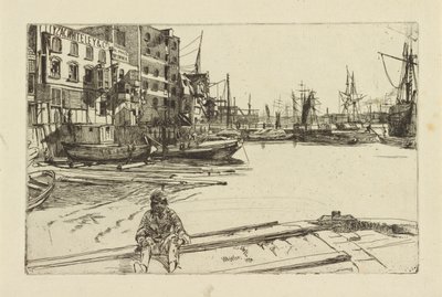 Eagle Wharf Tyzac Whiteley og Co., 1859. av James Abbott McNeill Whistler