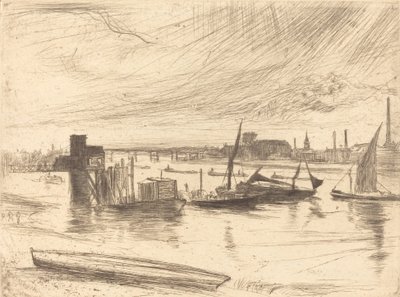 Tidlig morgen, Battersea, 1861. av James Abbott McNeill Whistler