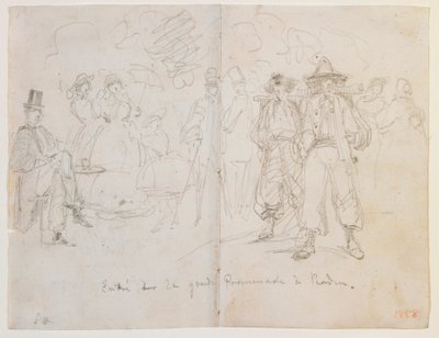 Gikk inn på den store promenaden i Baden, 1858. av James Abbott McNeill Whistler