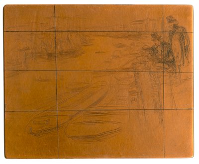 Etseplate: The Little Pool, 1861. av James Abbott McNeill Whistler