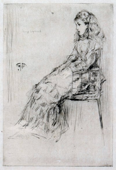 Fanny Leyland, ca. 1874 (tørrpunkt) av James Abbott McNeill Whistler