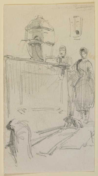 Figurer ved en fontene, 1858. av James Abbott McNeill Whistler