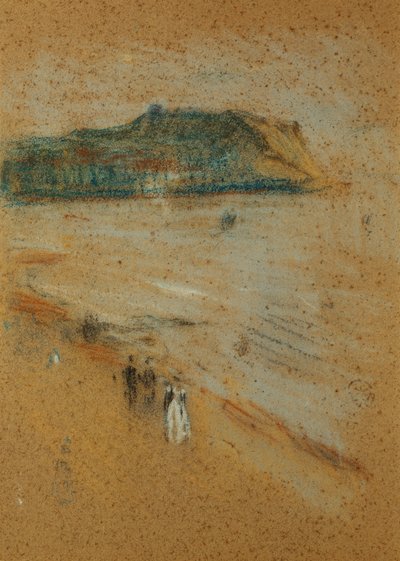 Figurer på en strand nær klipper, ca. 1870-74 av James Abbott McNeill Whistler
