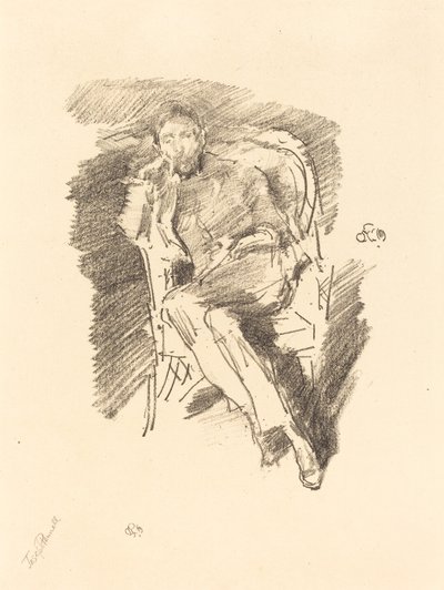 Firelight: Joseph Pennell, nr. 2, 1896. av James Abbott McNeill Whistler