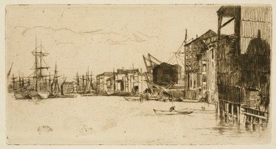 Free Trade Wharf i London av James Abbott McNeill Whistler