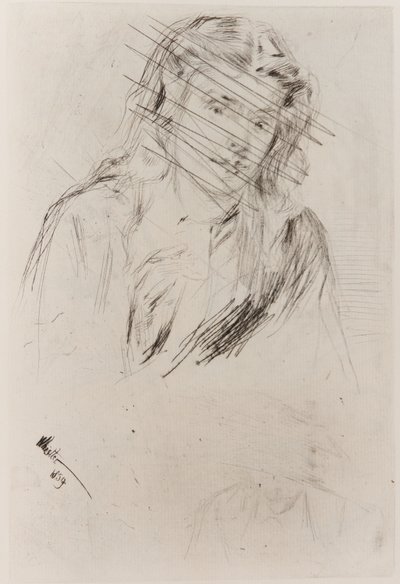 Fumettes bøyde hode, 1859. av James Abbott McNeill Whistler