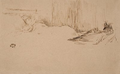 Jente som leser i sengen, ca. 1882 av James Abbott McNeill Whistler