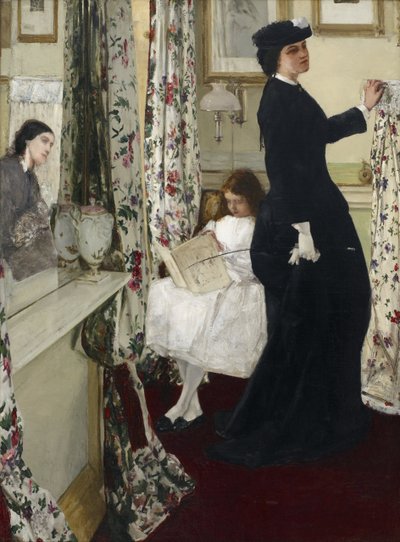 "Harmony in Green and Rose: The Music Room" Maleri av James Abbott McNeill Whistler (1834-1903) 1860 Freer Gallery of Art, Washington USA av James Abbott McNeill Whistler