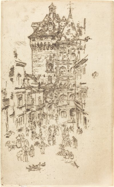 Rådhuset, Loches, 1888. av James Abbott McNeill Whistler