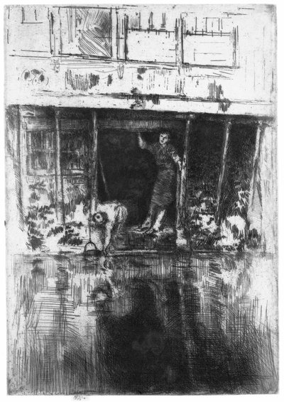 Hus på kanalen i Amsterdam Pjerrot av James Abbott McNeill Whistler