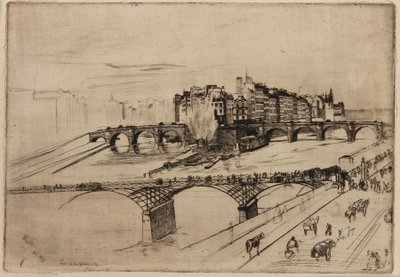 Isle of the City, Paris, 1859. av James Abbott McNeill Whistler