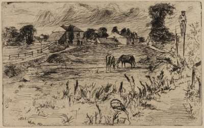 Landskap med hester, 1859. av James Abbott McNeill Whistler
