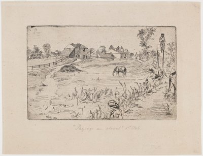 Landskap med hester, 1859. av James Abbott McNeill Whistler