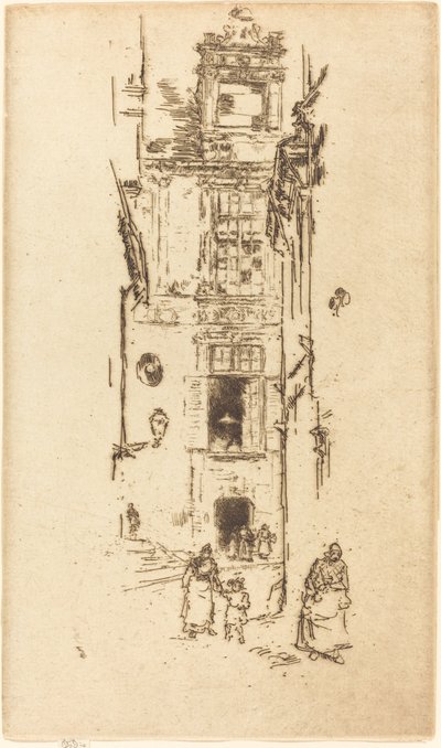 Rådhuset, Loches, 1888. av James Abbott McNeill Whistler
