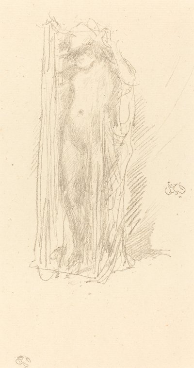 Modelldrapering, ca. 1889. av James Abbott McNeill Whistler