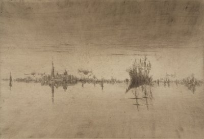 Nocturne, 1879-80 (etsing og tørrnål) av James Abbott McNeill Whistler