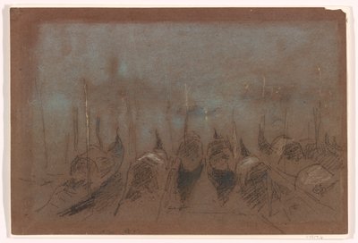 Nocturne, San Giorgio, 1880 (kritt på gråbrunt papir) av James Abbott McNeill Whistler