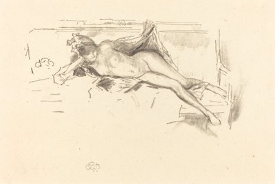 Nakenmodell, liggende, 1893. av James Abbott McNeill Whistler