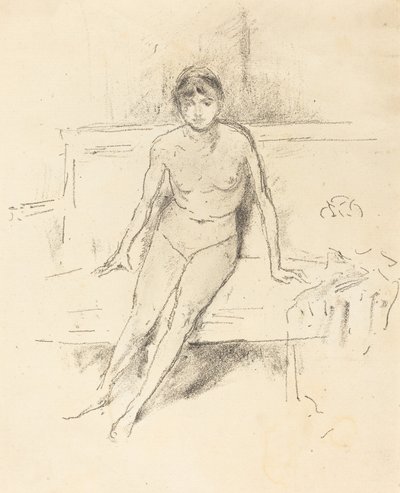 Nakenmodell på en Empire-sofa, 1893. av James Abbott McNeill Whistler