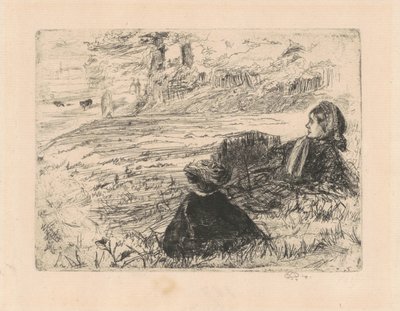 Barnepike og barn, 1859. av James Abbott McNeill Whistler