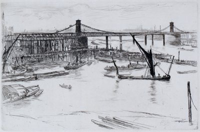 Old Hungerford Bridge av James Abbott McNeill Whistler