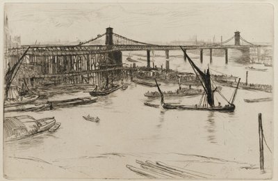 Old Hungerford Bridge, 1861. av James Abbott McNeill Whistler