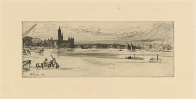 Old Westminster Bridge, 1859. av James Abbott McNeill Whistler