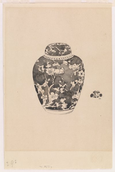 Oviform ingefærkrukke med klokkeformet deksel, 1878. av James Abbott McNeill Whistler
