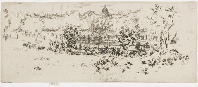 Pantheon, Luxembourg Gardens, ca. 1892-93 (radering på papir) av James Abbott McNeill Whistler