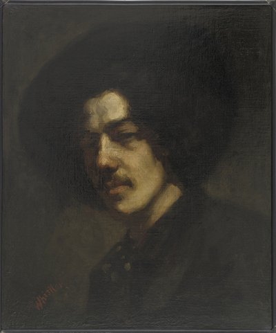 Portrett av Whistler med en hatt, 1857-59 av James Abbott McNeill Whistler