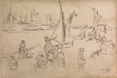 Portsmouth Children, fra et sett med tolv etsninger med tittelen The Naval Review, 1887 av James Abbott McNeill Whistler