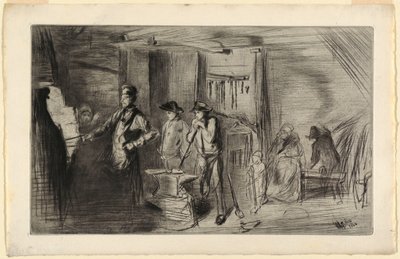 Print, The Forge, fra serien Etchings on the Thames og andre emner, 1861 av James Abbott McNeill Whistler