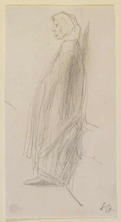 Profilskisse av en gammel kvinne stående, 1858. av James Abbott McNeill Whistler