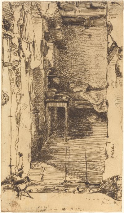 Rag Pickers, Mouffetard Quarter, Paris, 1858. av James Abbott McNeill Whistler