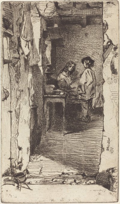 Rag Pickers, Mouffetard Quarter, Paris, 1858. av James Abbott McNeill Whistler