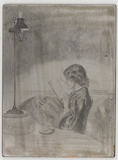 Lesing av Lamplight, 1858. av James Abbott McNeill Whistler