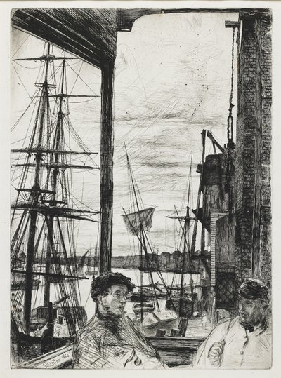 Rotherhithe fra "Sixteen Etchings of Scenes on Themsen and Other Subjects" av James Abbott McNeill Whistler