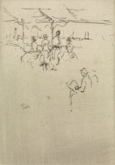 Ryde Pier, fra et sett med tolv etsninger med tittelen The Naval Review, 1887 av James Abbott McNeill Whistler