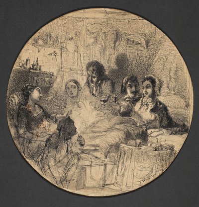 Scene fra Bohemian Life, 1855-57 av James Abbott McNeill Whistler