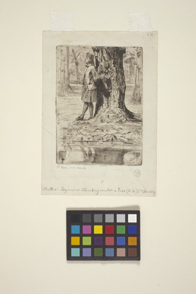 Seymour står under et tre (etsing) av James Abbott McNeill Whistler