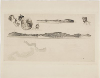 Skisser på Kystundersøkelsesplaten av James Abbott McNeill Whistler