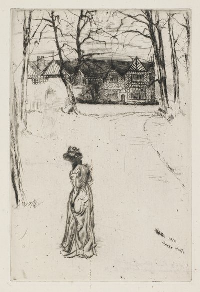 Speke Hall, nr. 1, 1870 (etsing og tørrpunkt på papir) av James Abbott McNeill Whistler