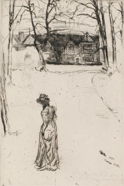 Speke Hall: The Avenue, 1870. av James Abbott McNeill Whistler