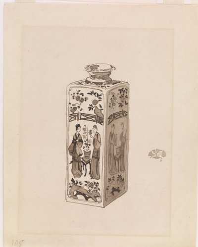 Firkantet beholder med lang hals, 1878. av James Abbott McNeill Whistler