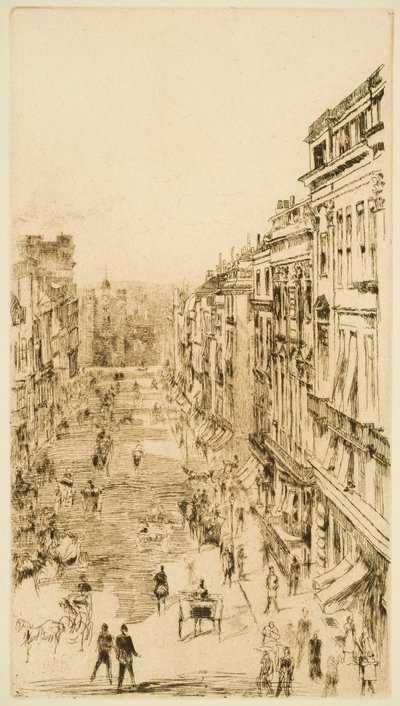 St James’s Street i London av James Abbott McNeill Whistler