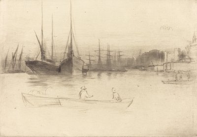 Dampbåter utenfor tårnet, 1875. av James Abbott McNeill Whistler