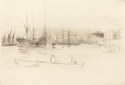 Bărci cu aburi de pe turn, 1875. norvegiană av James Abbott McNeill Whistler