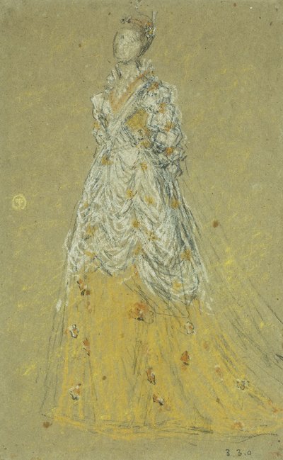 Studie for "Symphony in Flesh Color and Pink" av James Abbott McNeill Whistler